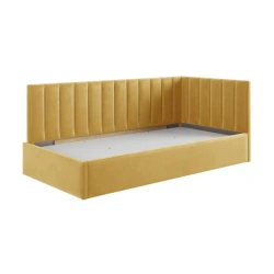 Односпальная кровать Art_tek_yataq(120) 61, ламинат/текстиль, желтая, 200x85x120 см