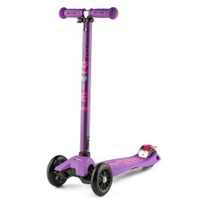 Üç təkərli samokat Micro Maxi Deluxe Purple, bənövşəyi, alüminium, plastik, 5-12 yaş, 60x27x16 sm, təkərlər 120/80 mm, 2600 q