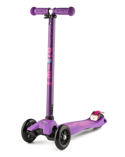 Üç təkərli samokat Micro Maxi Deluxe Purple, bənövşəyi, alüminium, plastik, 5-12 yaş, 60x27x16 sm, təkərlər 120/80 mm, 2600 q