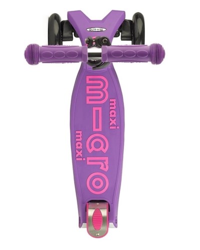 Üç təkərli samokat Micro Maxi Deluxe Purple, bənövşəyi, alüminium, plastik, 5-12 yaş, 60x27x16 sm, təkərlər 120/80 mm, 2600 q