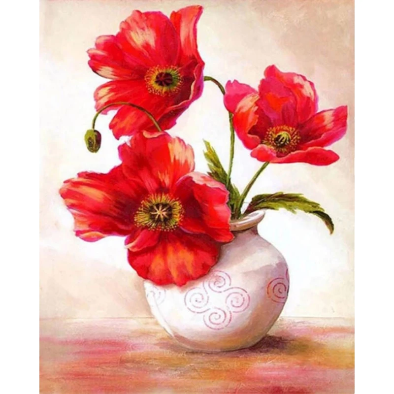 Алмазная мозаика Diamond Mosaic Маки в вазе, 40х50 см Алмазная мозаика Diamond Mosaic Маки в вазе, 40х50 см