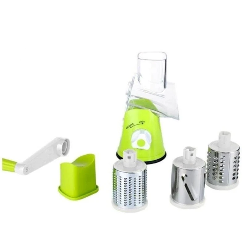 Ручная многофункциональная овощерезка CY-806, 3 шт насадки, зеленая Ручная многофункциональная овощерезка CY-806, 3 шт насадки, зеленая