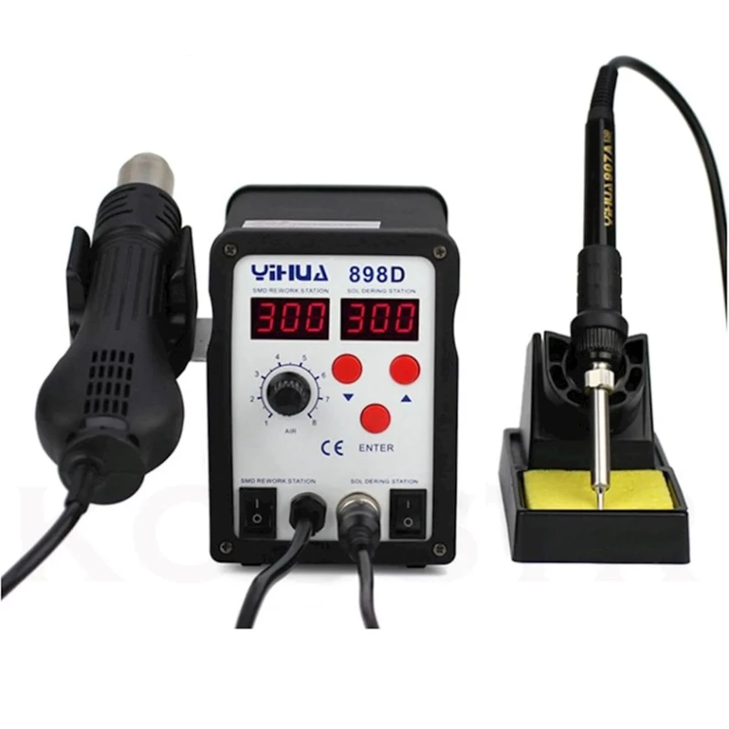 Электрический паяльник с термофеном YiHua 898D Электрический паяльник с термофеном YiHua 898D
