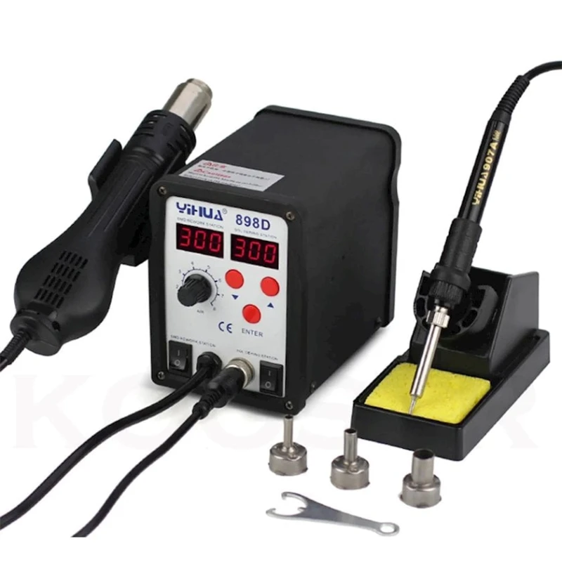 Электрический паяльник с термофеном YiHua 898D Электрический паяльник с термофеном YiHua 898D