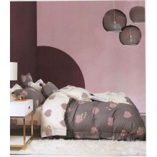 Yataq dəsti First Home ZZ-ZZ-0145, yorğan üzü 160х200 sm, yastıq üzü 50x70 sm, ikinəfərlik, satin, ağ/boz