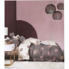 Yataq dəsti First Home ZZ-ZZ-0145, yorğan üzü 160х200 sm, yastıq üzü 50x70 sm, ikinəfərlik, satin, ağ/boz