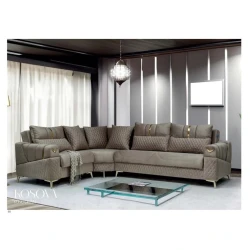 Угловой диван Stil Mebel Kosova, 300/220x80x83 см, коричневый Угловой диван Stil Mebel Kosova, 300/220x80x83 см, коричневый