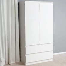Şkaf Letta LDSP, ağ, 180x45x90 sm