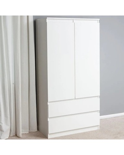 Şkaf Letta LDSP, ağ, 180x45x90 sm