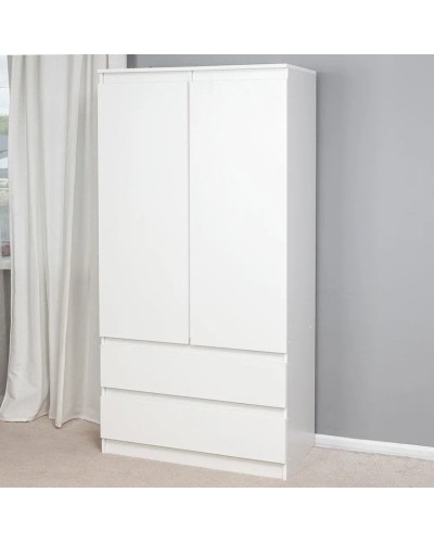 Şkaf Letta LDSP, ağ, 180x45x90 sm