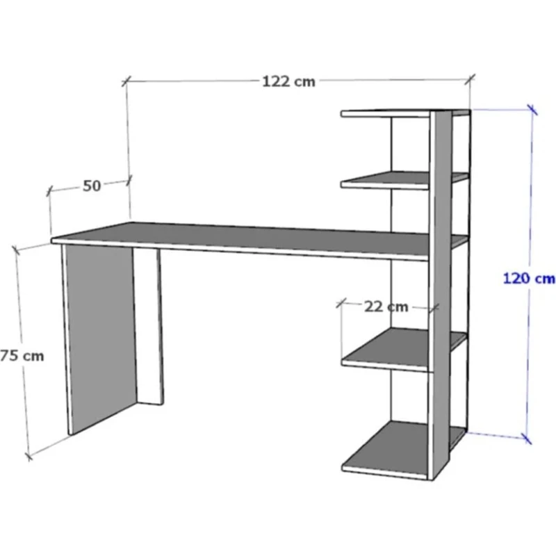 Письменный стол ev_12116200, ламинат, белый/черный, 122x50x120 см Письменный стол ev_12116200, ламинат, белый/черный, 122x50x120 см