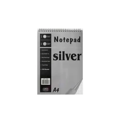 Блокнот Lizy А4, 100 листов, клетка, на спирали, серый