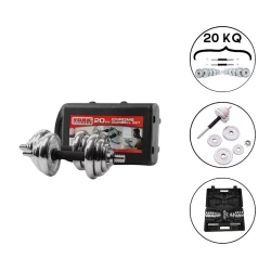 Гантели, 2 шт, 10x10кг, серебристый (2001886000007/2132)