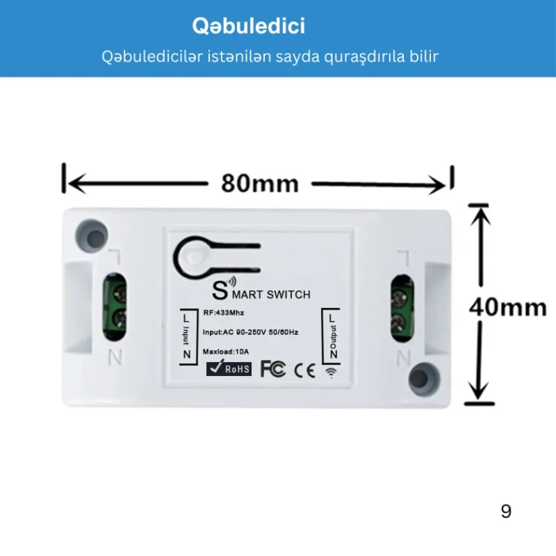 Умный выключатель + 2 приемника QIACHIP 433MHz Умный выключатель + 2 приемника QIACHIP 433MHz