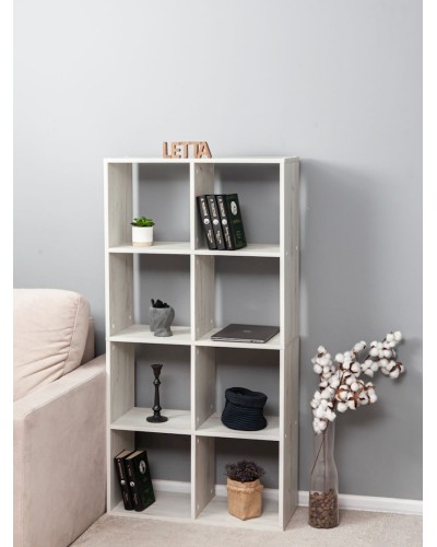 Stellaj Letta Dub White, 140х28х71 sm, LDSP, ağ