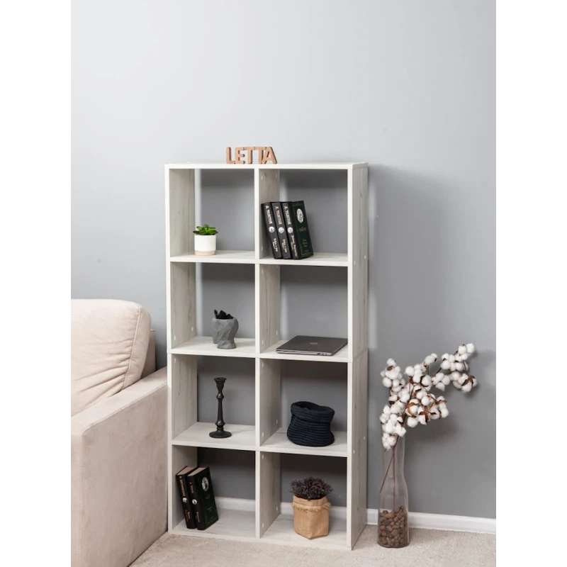 Стеллаж Letta Dub White, 140х28х71 см, ЛДСП, белый Стеллаж Letta Dub White, 140х28х71 см, ЛДСП, белый
