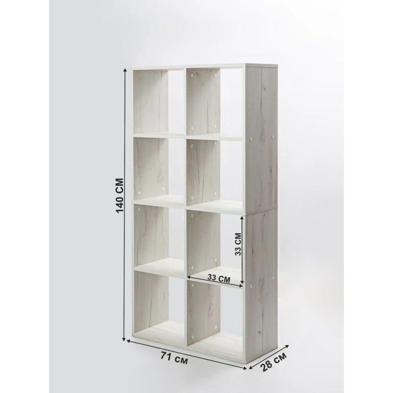 Стеллаж Letta Dub White, 140х28х71 см, ЛДСП, белый Стеллаж Letta Dub White, 140х28х71 см, ЛДСП, белый