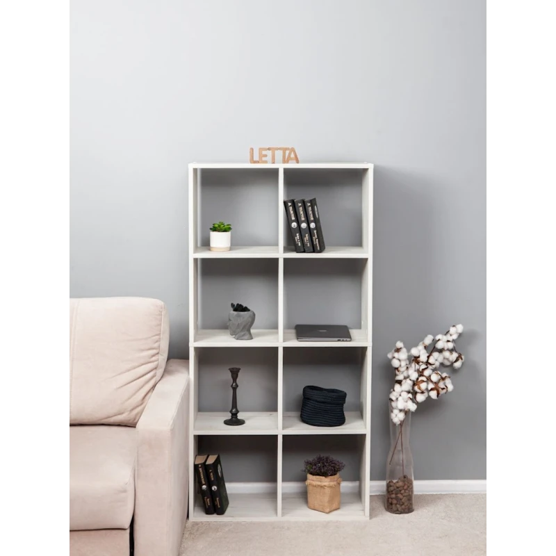 Стеллаж Letta Dub White, 140х28х71 см, ЛДСП, белый Стеллаж Letta Dub White, 140х28х71 см, ЛДСП, белый