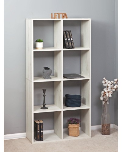 Stellaj Letta Dub White, 140х28х71 sm, LDSP, ağ