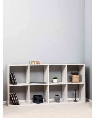 Stellaj Letta Dub White, 140х28х71 sm, LDSP, ağ