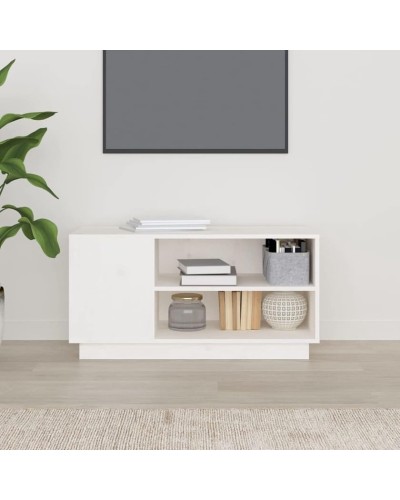 TV üçün tumba Ev Plus Sloid, LDSP, ağ, 100x35x40 sm