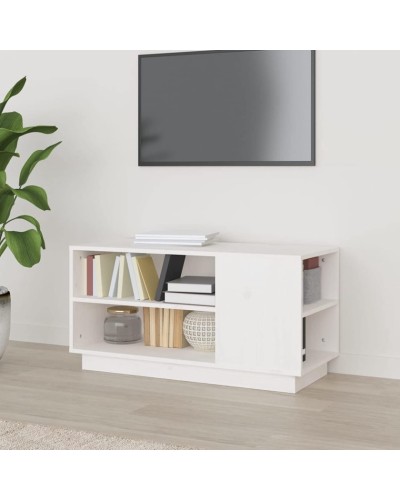 TV üçün tumba Ev Plus Sloid, LDSP, ağ, 100x35x40 sm