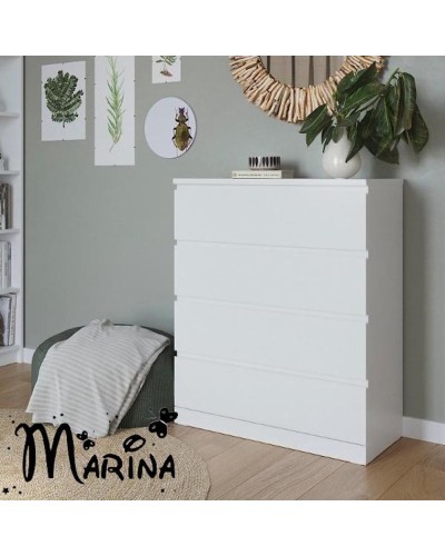 Komod Marina 3563_M25Kom4l1stvorka+White, LDSP, 100x50x80 sm, ağ