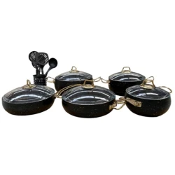 Наборы посуды для готовки Bonera Vogue Guvec Qranit, 16 предметов, черный