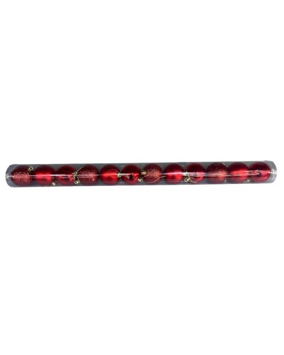 Şam ağacı oyuncaqları dəsti 5237_YCMS-17, qırmızı, 6 sm, 12 əd
