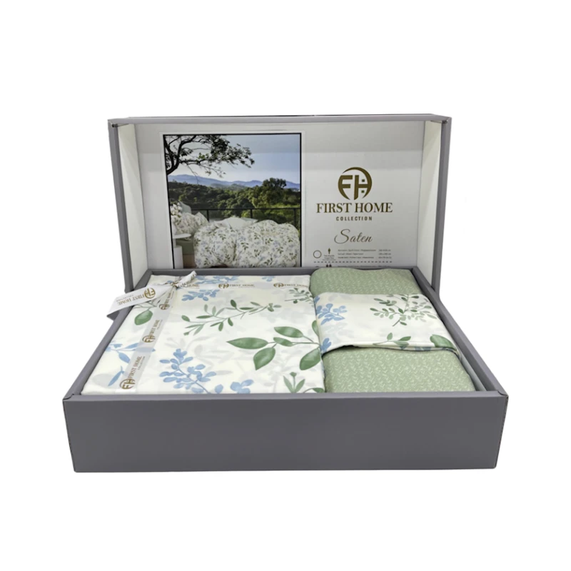 Комплект постельного белья First Home SHA-00002741, пододеяльник 200x220 см, простыня 250x250 см, 2 шт наволочки 50х70 см, евро, хлопок, разноцветный