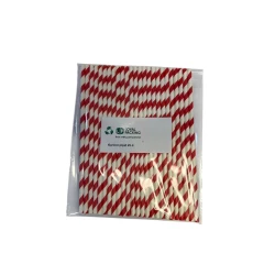 Набор одноразовых трубочек, красный/белый, 25 шт