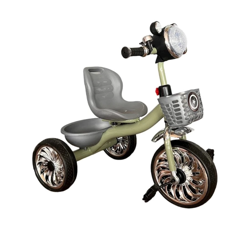 Детские трехколесный велосипед Uran Kids 1, зеленый/серый