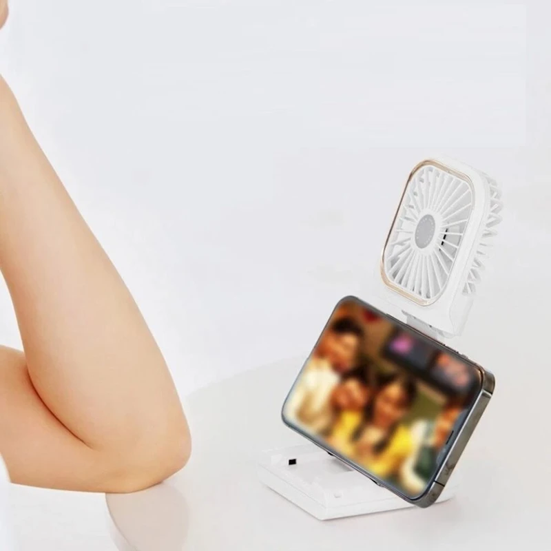 Мини-вентилятор складной офисный 1001box, USB, белый