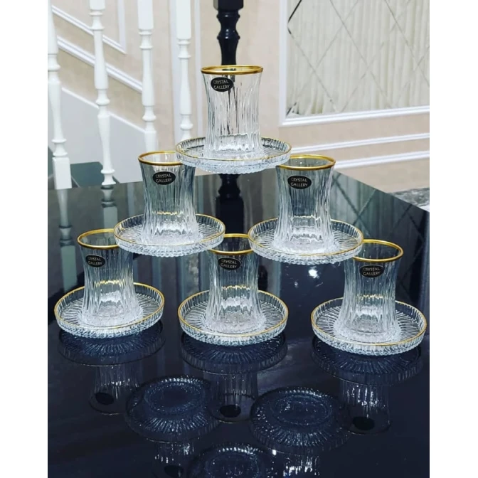 Набор стаканов армуду и блюдец ph741, 6 шт Набор стаканов армуду и блюдец ph741, 6 шт