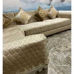 Набор накидок для дивана MM Tekstil MM-81, бежевый, 3 шт Набор накидок для дивана MM Tekstil MM-81, бежевый, 3 шт