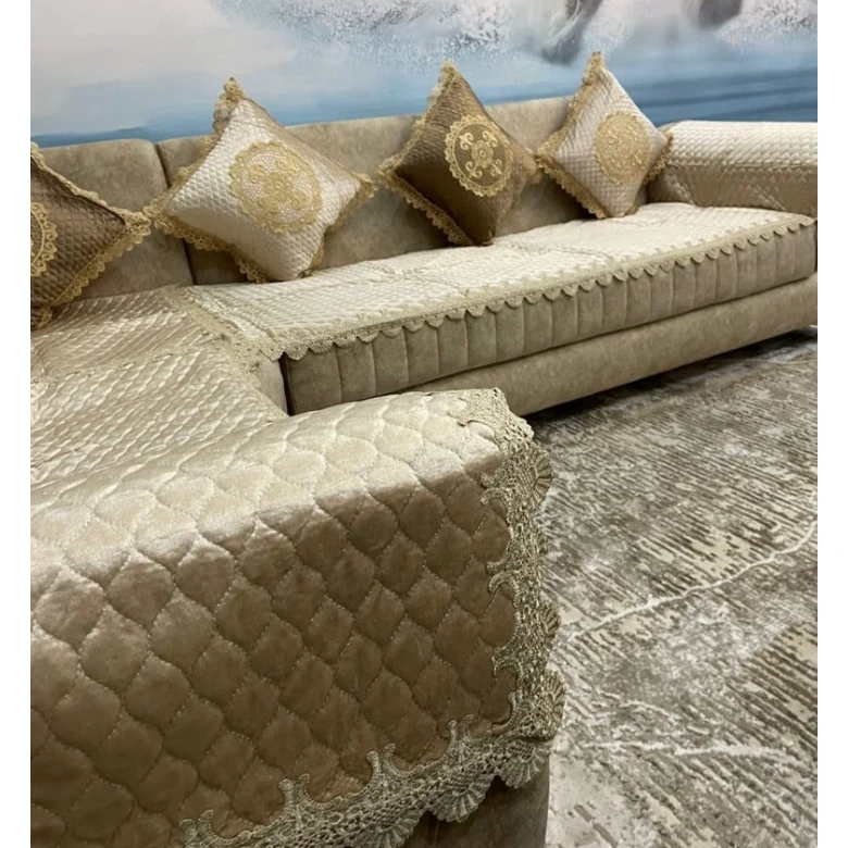 Набор накидок для дивана MM Tekstil MM-81, бежевый, 3 шт