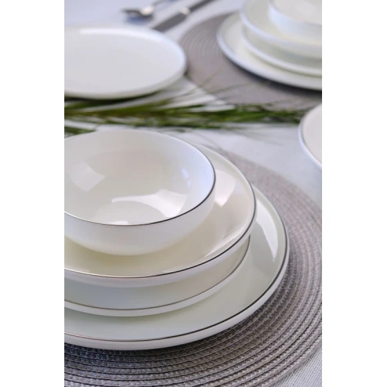 Сервиз обеденный Leggno Chester Platin, 24 предмета, 6 персон, костяной фарфор, белый Сервиз обеденный Leggno Chester Platin, 24 предмета, 6 персон, костяной фарфор, белый