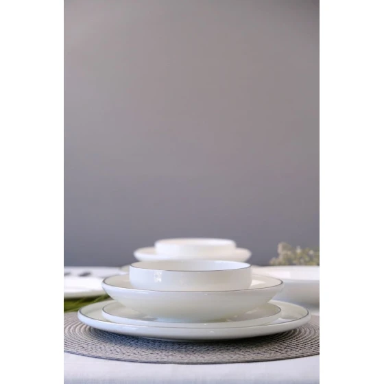 Сервиз обеденный Leggno Chester Platin, 24 предмета, 6 персон, костяной фарфор, белый Сервиз обеденный Leggno Chester Platin, 24 предмета, 6 персон, костяной фарфор, белый