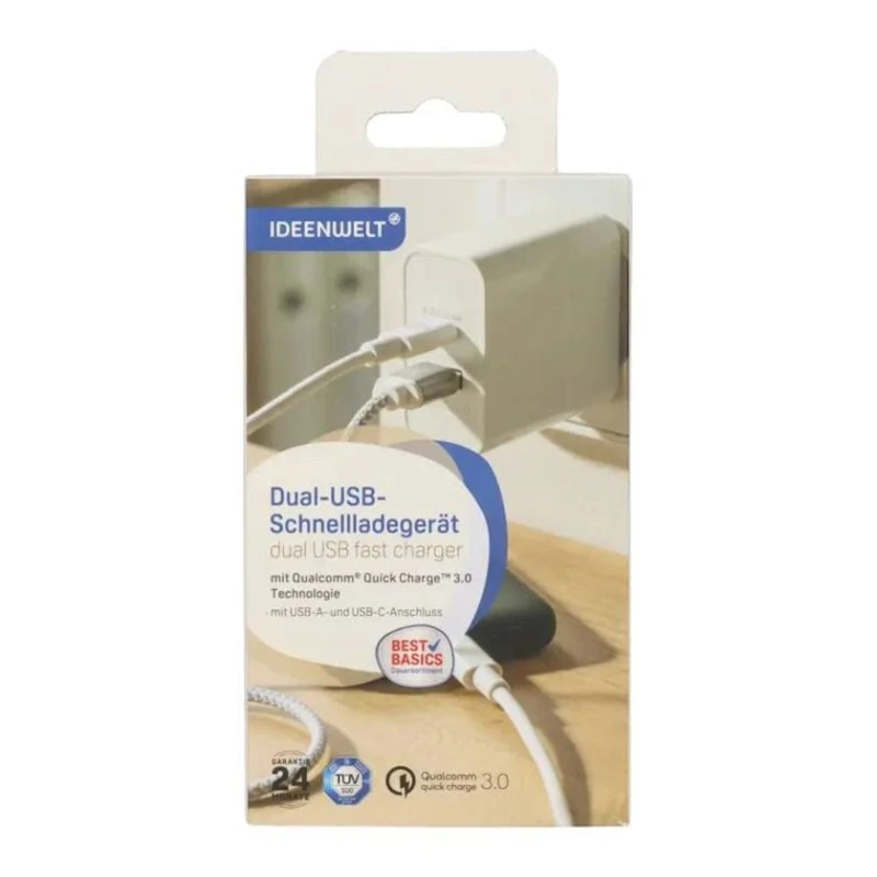 Сетевое зарядное устройство Ideen Welt 30 W, Белый (4305615901169) Сетевое зарядное устройство Ideen Welt 30 W, Белый (4305615901169)