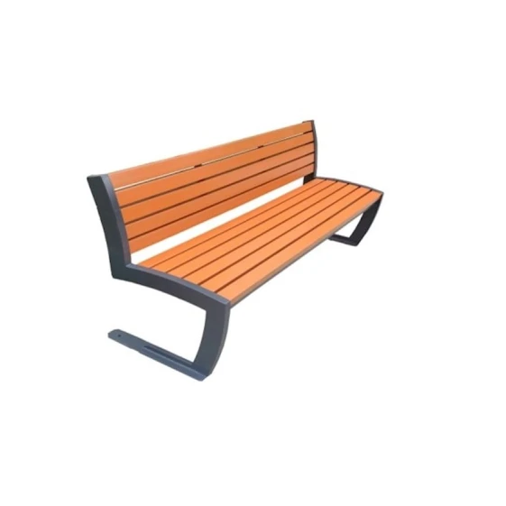 Композитная скамейка Azpark APP-10, коричневая, композит/металл, 180x60x85 см