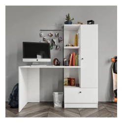 Письменный стол ev_12116111, ламинат, белый, 150x55x140 см Письменный стол ev_12116111, ламинат, белый, 150x55x140 см