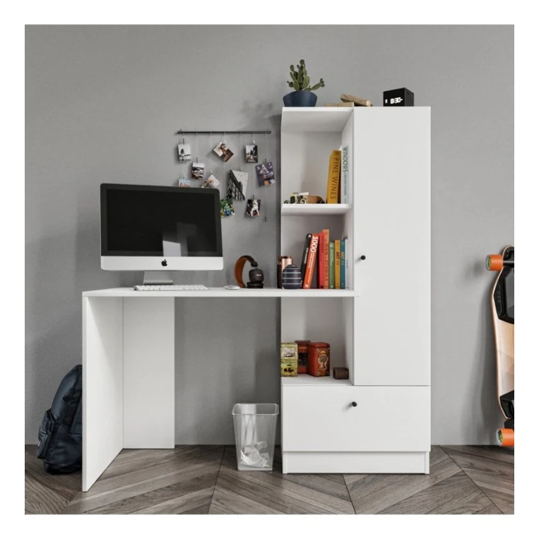 Письменный стол ev_12116111, ламинат, белый, 150x55x140 см Письменный стол ev_12116111, ламинат, белый, 150x55x140 см