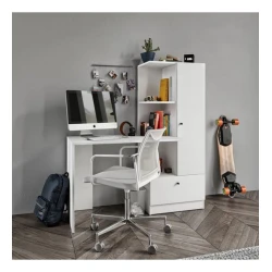 Письменный стол ev_12116111, ламинат, белый, 150x55x140 см Письменный стол ev_12116111, ламинат, белый, 150x55x140 см