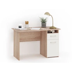 Письменный стол 3563_M3StolLitWhson, белый/коричневый, 120х60х74.6 см