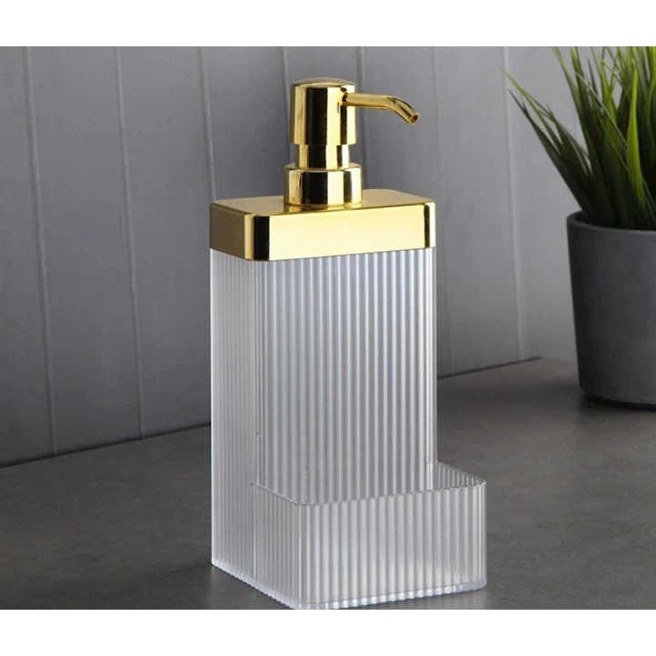 Дозатор для мыла Perotti 13172 Lisbone, прозрачный/золотистый Дозатор для мыла Perotti 13172 Lisbone, прозрачный/золотистый