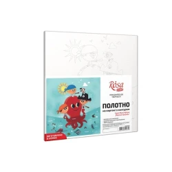 Холст на картоне с контуром Rosa Start Морские приключения, 20х20 см, хлопок, акрил