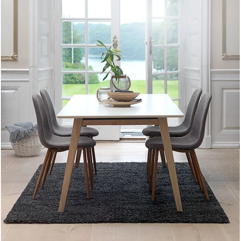 Стул JYSK Jonstrup, полиэстер, серый/дубовый, 43х84х53 см, 4 шт Стул JYSK Jonstrup, полиэстер, серый/дубовый, 43х84х53 см, 4 шт