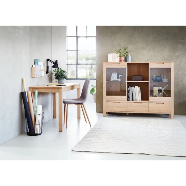 Стул JYSK Jonstrup, полиэстер, серый/дубовый, 43х84х53 см, 4 шт