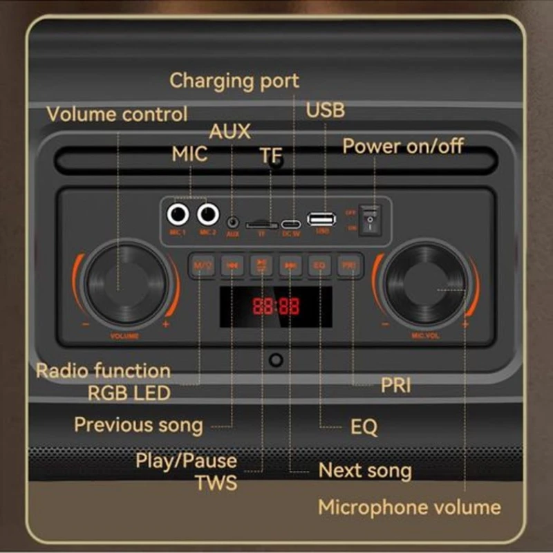 Partilər üçün meqa bas dinamik. ZQS-L17