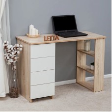 Kompüter masası Letta, LDSP, ağ/bej, 75x50x110 sm
